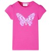 Tricou de copii, m&acirc;neci tip șapcă, roz &icirc;nchis, 104, vidaXL