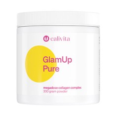 GlamUp Pure, Pudra Colagen 100% Pur Fara Arome, pentru Prepararea de Bauturi, cu Megadoza de Colagen (330 grame) - Calivita