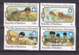 Maldive 1982 75 ani Scouting MI 977-980 MNH, Nestampilat