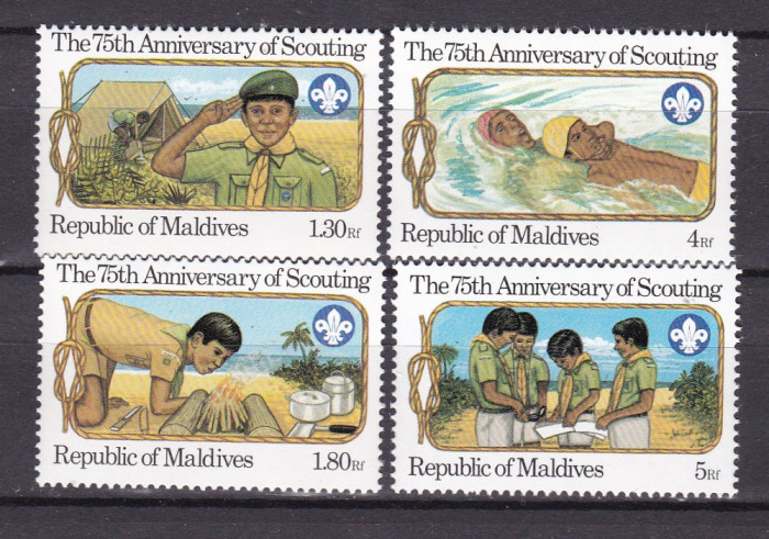 Maldive 1982 75 ani Scouting MI 977-980 MNH