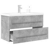VidaXL Set mobilier de baie, 2 piese, gri beton, lemn compozit 3324962