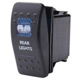 Cumpara ieftin Buton comutator Intrerupator ON OFF REAR LIGHTS cu martor luminos albastru - 12V 24V, rezistent la apa