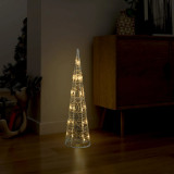 Piramida decorativa con de lumini cu LED alb cald 60 cm acril GartenMobel Dekor, vidaXL