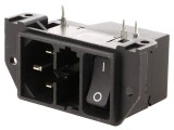 Conector alimentare AC soclu tată 10A IEC 60320 C14 THT
