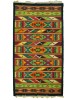 Scoarta din lana naturala 350&times;199 cm, țesut la război, model geometric &ndash; stil oltenesc