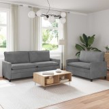 vidaXL Set de canapea 2 pcs Gri &icirc;nchis Catifea 3417128