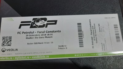 Bilet Petrolul Pl. - Farul Constanta foto