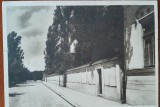 Carte postala, Bucuresti Scoala Centrala de Fete, latura scolii dinspre gradina Icoanei, perioada interbelica
