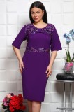 Cumpara ieftin Rochie de ocazie Fira Mov - 54Marimea, Yves