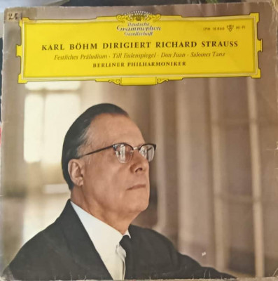 Disc vinil, LP. Karl B&amp;ouml;hm Dirigiert Richard Strauss. Festliches Pr&amp;auml;ludium, Till Eulenspiegel, Don Juan, Salome foto