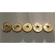Spania 1992-96 - set de 25 pesetas, circulate - aniversare
