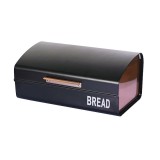 Cutie pentru paine, dimensiuni 37 x 22.50 x 16 cm, din metal, cu maner de deschidere, negru