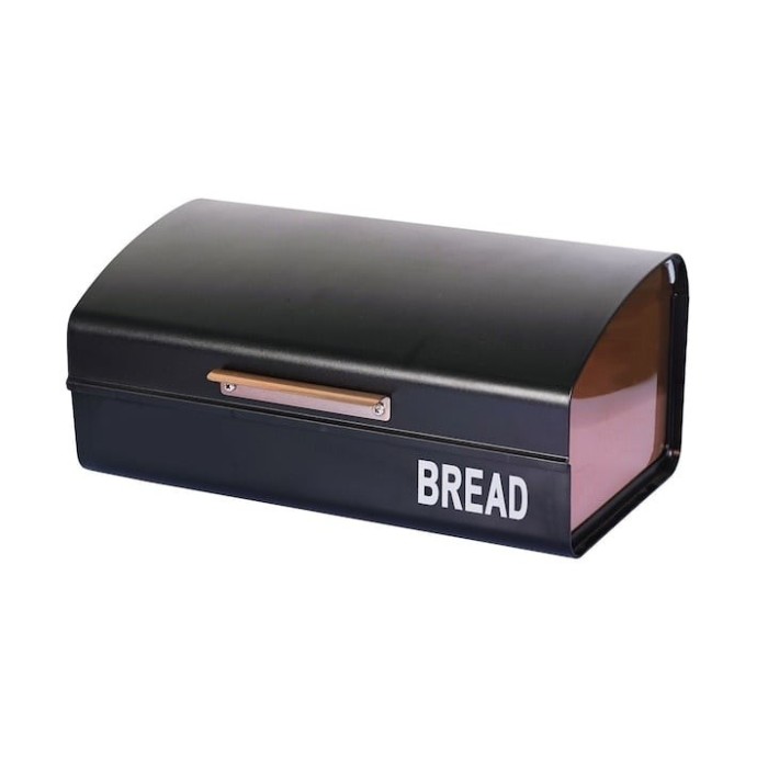 Cutie pentru paine, dimensiuni 37 x 22.50 x 16 cm, din metal, cu maner de deschidere, negru