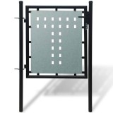 Cumpara ieftin Poarta de gard cu o singura usa neagra 100x100 cm
