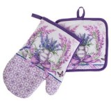 Manusa si servet de bucatarie cu model de Paste, Lavanda, 2 buc, CMCLASS
