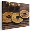 Tablou canvas monede chinezesti Feng Shui, auriu, maro 1309 Tablou canvas pe panza CU RAMA 70x100 cm