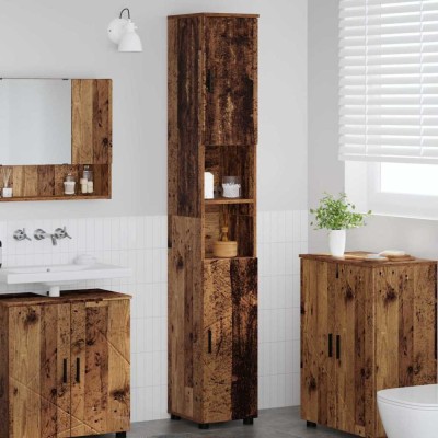 vidaXL Dulap de baie &amp;icirc;nalt Lemn vechi 30 x 35 x 192 cm Lemn compozit 883342 foto