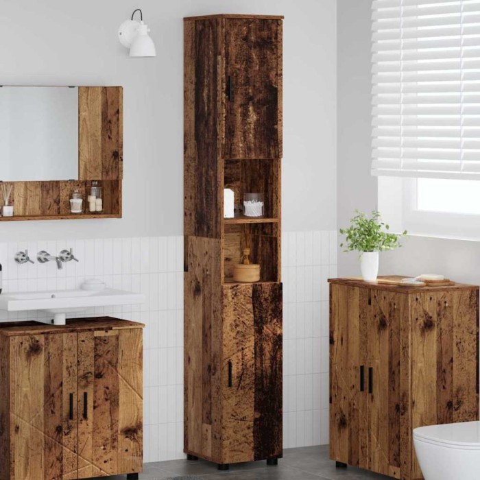 vidaXL Dulap de baie &icirc;nalt Lemn vechi 30 x 35 x 192 cm Lemn compozit 883342