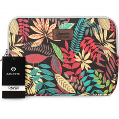 Husa laptop, Zagatto, Nylon/Poliester, Model floral, 13.3'', Multicolor, ZG634