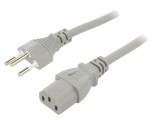 Cablu 3x1mm2 IEC C13 3m gri 10A cu mufă mamă PVC