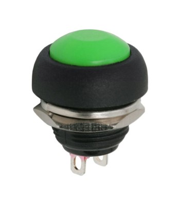 Buton 1 circuit 1A 250V OFF-(ON) verde fara retinere foto
