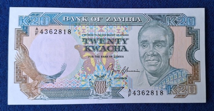 20 Kwacha nedatata - Bancnota veche Africa - Zambia - stare foarte buna UNC