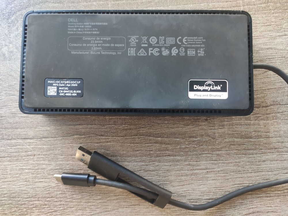 Dock Station D6000 Dell Ricondizionata Con Alimentatore 130W - Per Laptop, 4K, USB-C