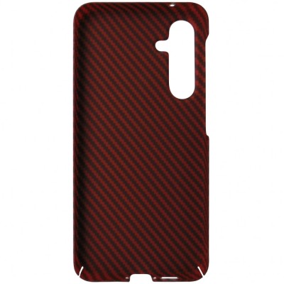 Husa tip capac spate policarbonat aspect Carbon rosu cu maro pentru Samsung Galaxy A55 5G foto