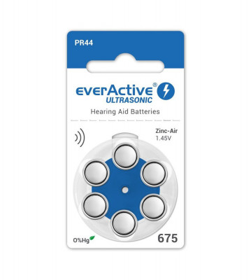 everActive ULTRASONIC 675 baterii petru aparate auditive-Conținutul pachetului 1x Blister foto