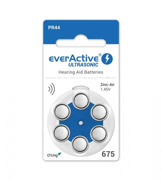 everActive ULTRASONIC 675 baterii petru aparate auditive-Conținutul pachetului 1x Blister