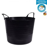 Lighean Plastic Negur, Capacitate 43L, Culoare Negru, Dimensiuni 45x34cm