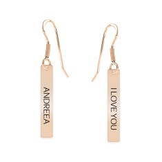 Sara- Cercei personalizati din argint 925 placat cu aur roz