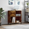 VidaXL Dulap pentru discuri stejar fumuriu 84,5x38x89 cm lemn compozit
