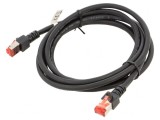 Cablu Patch S/FTP Cat6 LSZH Negru 2m 27AWG
