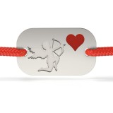 Bratara din argint cu snur model The heart of Cupid, Atcom
