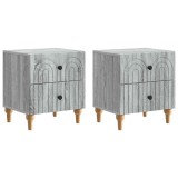 vidaXL Dulap de noapte cu sertar 2 pcs Sonoma gri 43 x 34,5 x 48 cm 894078