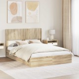 vidaXL Cadru de pat cu depozitare și tăblie Stejar Sonoma 150 x 200 cm 3414373