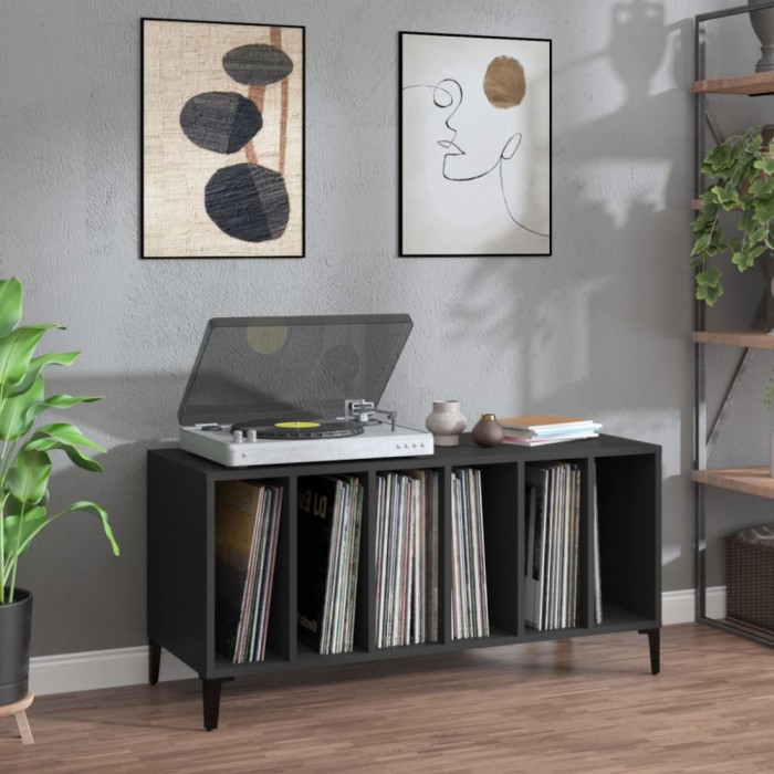 Gossi comoda discuri, negru, 100x38x48 cm, lemn prelucrat