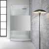 Paravan dus walk-in Aqua Roy INOX, model Line incolor, sticla 8 mm clara, securizata, anticalcar, 90x195 cm