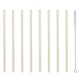 Set Paie Reutilizabile, 8 Buc, Auriu cu Glitter, 7x230mm, Include Perie Curățare, Oem
