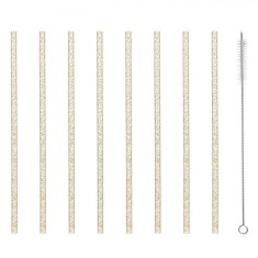 Set Paie Reutilizabile, 8 Buc, Auriu cu Glitter, 7x230mm, Include Perie Curățare