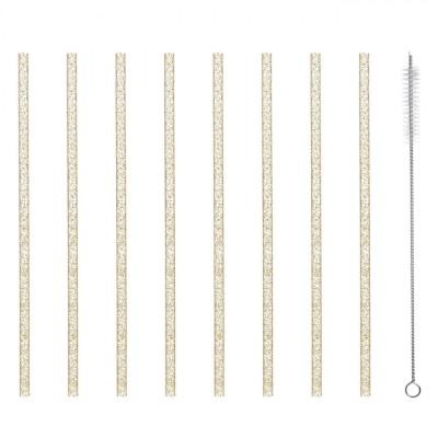 Set Paie Reutilizabile, 8 Buc, Auriu cu Glitter, 7x230mm, Include Perie Curățare foto