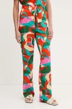 Morgan pantaloni culoarea portocaliu, drept, high waist, PROU.F