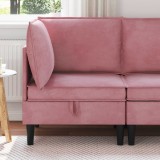 vidaXL Sofa cu Depozitare Roz Catifea 42027080