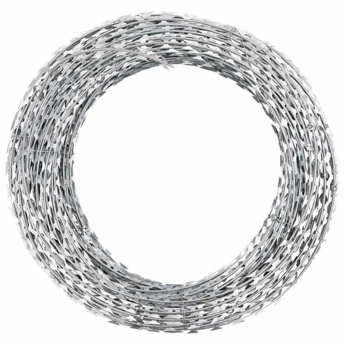S&acirc;rmă ghimpată din oțel galvanizat cu clips-uri NATO Concertina, 60 m