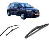 Cumpara ieftin Set 3 stergatoare OPEL CROSSLAND X Van din 2018-2019, pentru parbriz si luneta fata si spate auto, Bosch Twin-Aerotwin, din cauciuc siliconat rezisten