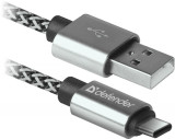 Cumpara ieftin Cablu Date Type C Defender USB09-03T PRO USB2.0 2.1A 1m Alb