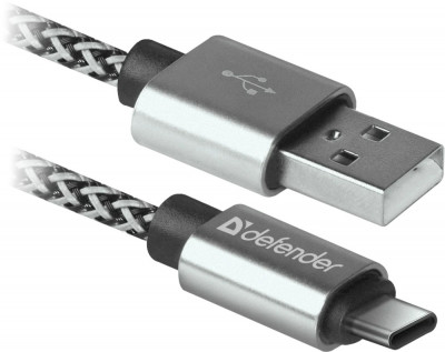 Cablu Date Type C Defender USB09-03T PRO USB2.0 2.1A 1m Alb foto