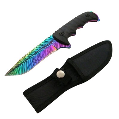 Cutit de vanatoare IdeallStore&amp;reg;, Safari Mix, 23 cm, multicolor, teaca inclusa foto