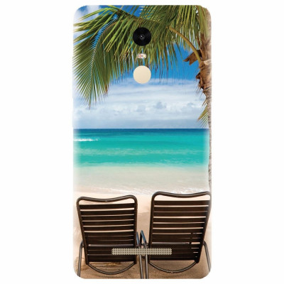 Husa silicon pentru Xiaomi Remdi Note 3, Beach Chairs Palm Tree Seaside foto